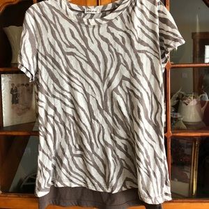 Zebra Print Layered T-Shirt